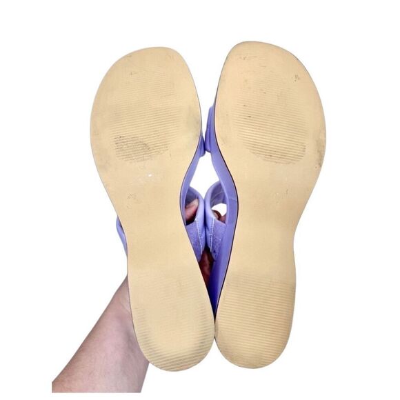 BP Sandals Womens Size 8 Lilac Slip On Platform Open Toe Double Strap - Picture 8 of 8